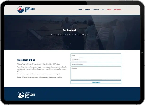 Srcreenshot of the website