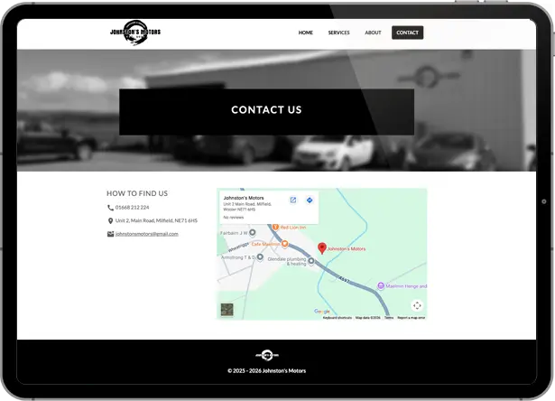 Screenshot of the website