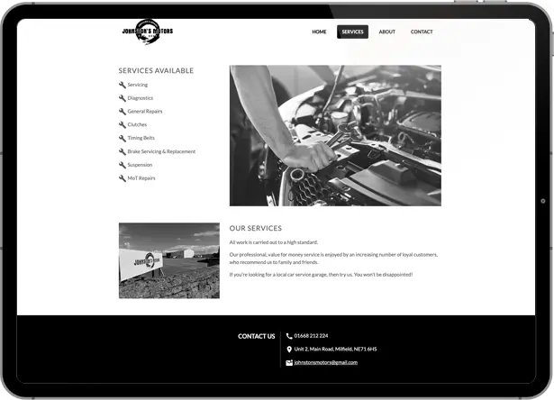 Screenshot of the website