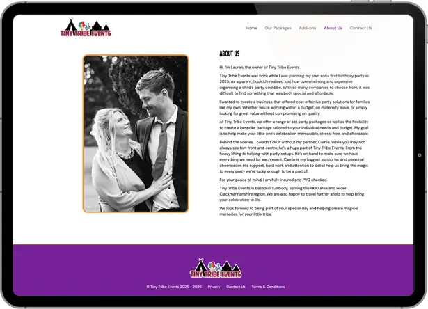 Screenshot of the website