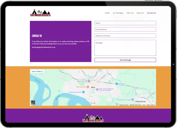 Screenshot of the website